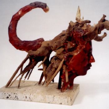 제목이 "scorpion"인 조형물 Jean-Pierre Bunel로, 원작, 나무