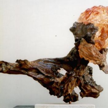 Sculptuur getiteld "l'homme des sables" door Jean-Pierre Bunel, Origineel Kunstwerk, Hout