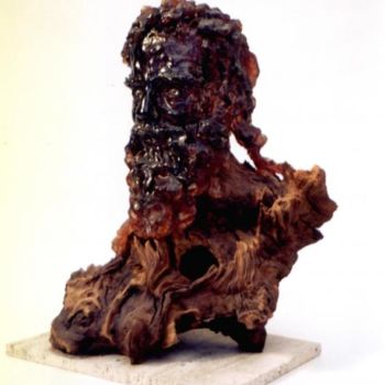 Sculpture intitulée "Samson" par Jean-Pierre Bunel, Œuvre d'art originale, Bois