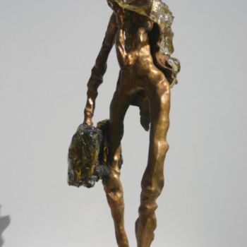 Escultura intitulada "l'émigrant (bronze)" por Jean-Pierre Bunel, Obras de arte originais