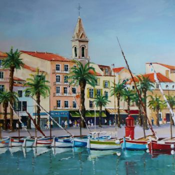 Painting titled "Sanary sur Mer    l…" by Jean Pierre Delaby, Original Artwork, Oil