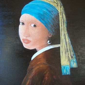 Painting titled "La jeune fille a la…" by Jean-Pierre Leconte, Original Artwork
