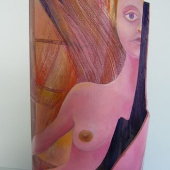 Collages intitulée "La femme écartelée" par Jean Rizet, Œuvre d'art originale