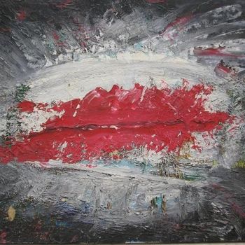Peinture intitulée "Rouge baiser" par Jean Rumain, Œuvre d'art originale