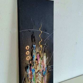 绘画 标题为“CITY LIGHTS” 由Jean Sanders, 原创艺术品, 丙烯 安装在木质担架架上