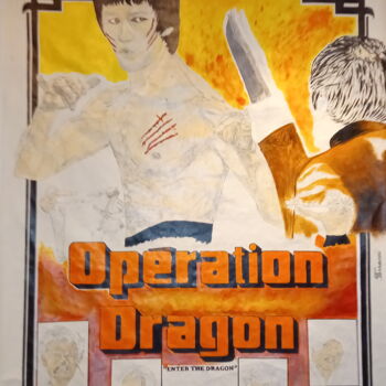 Pittura intitolato "Opération Dragon" da Jeantou, Opera d'arte originale, Acrilico