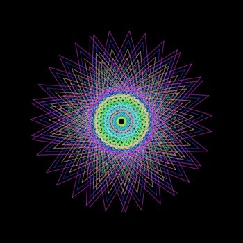 Arts numériques intitulée "Purple Star - #1485" par Jeb Gaither, Œuvre d'art originale, Travail numérique 2D