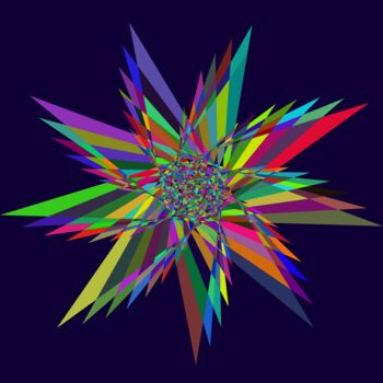 Arts numériques intitulée "Color Star - #1494" par Jeb Gaither, Œuvre d'art originale, Travail numérique 2D