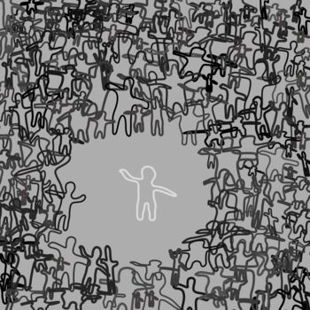 Цифровое искусство под названием "Social Distancing -…" - Jeb Gaither, Подлинное произведение искусства, 2D Цифровая Работа
