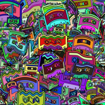 Digital Arts titled "Quirky Casettes - #…" by Jeb Gaither, Original Artwork, 2D Digital Work