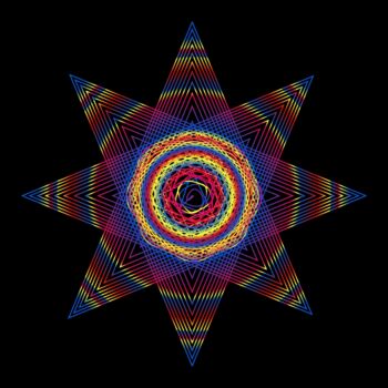 Digital Arts titled "Colorful Star 2 - #…" by Jeb Gaither, Original Artwork, 2D Digital Work