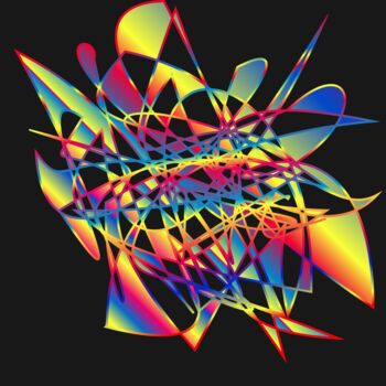 Цифровое искусство под названием "Colorful Shape 1 -…" - Jeb Gaither, Подлинное произведение искусства, 2D Цифровая Работа