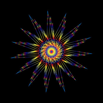 Digital Arts titled "Colorful Star 1 - #…" by Jeb Gaither, Original Artwork, 2D Digital Work