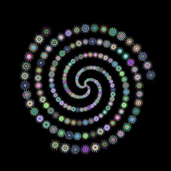 Digital Arts titled "Star Spirals 1 - #1…" by Jeb Gaither, Original Artwork, 2D Digital Work