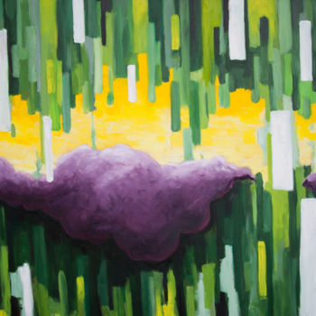 Schilderij getiteld "Violet" door Jakub Jecminek, Origineel Kunstwerk, Olie