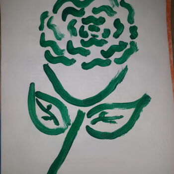 Peinture intitulée "A rosa verde" par Jedaylson Rodrigues, Œuvre d'art originale, Aquarelle Monté sur Châssis en bois