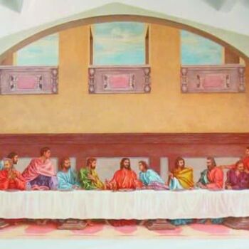 Painting titled "MuralDiocesisdeGira…" by Jesùs David Cuèllar Cruz, Original Artwork