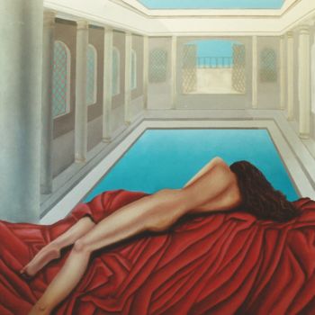 Malerei mit dem Titel "Swimming pool" von Jeden, Original-Kunstwerk, Öl
