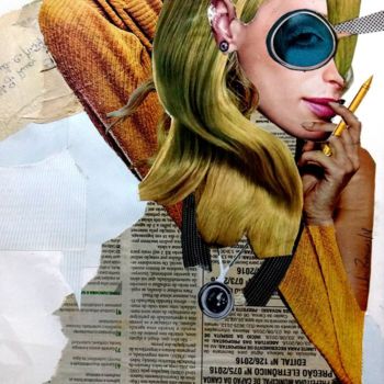 Collages titulada "Monalisa da Rua VIII" por Jefe Rodrigues, Obra de arte original