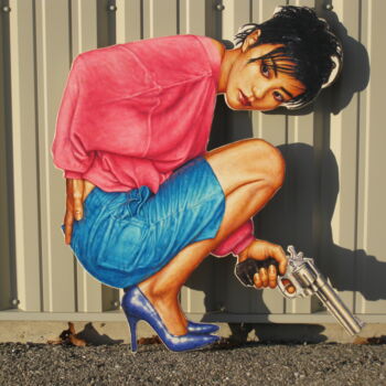 "Chun Gah's Revenge" başlıklı Tablo Jeff Cornish tarafından, Orijinal sanat, Petrol Ahşap panel üzerine monte edilmiş