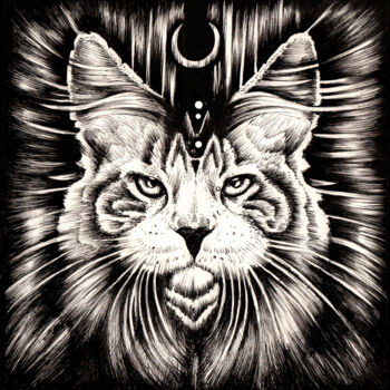 "CAT 2" başlıklı Resim Jeff Grimal tarafından, Orijinal sanat, Kalem