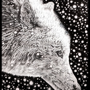 Drawing titled "WOLFEN" by Jeff Grimal, Original Artwork, Pencil