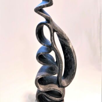 Sculpture titled "Ribbon Tower" by Jeff Rosenfeld, Original Artwork, Stone
