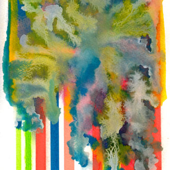 Malerei mit dem Titel "eau colorée 1" von Jeff, Original-Kunstwerk, Aquarell