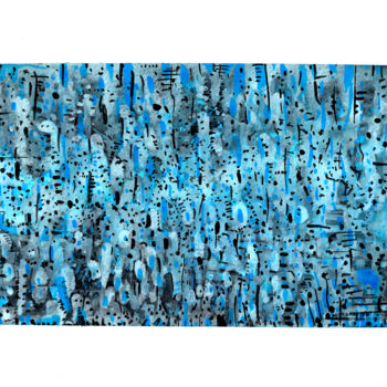 Peinture intitulée "Ice city" par Jeff, Œuvre d'art originale, Aquarelle