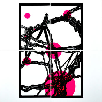 Отпечатки и Гравюры под названием "Octaèdre tronqué" - Jeff, Подлинное произведение искусства, Шелкография