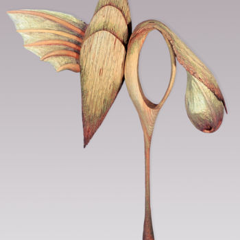Sculpture intitulée "Vessel #38—Birdsye" par Jeff Key, Œuvre d'art originale, Bois