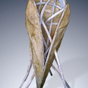 Skulptur mit dem Titel ""Vessel #11—Chernob…" von Jeff Key, Original-Kunstwerk, Holz