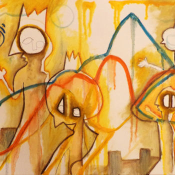 Картина под названием "The Half-Tone Trick" - Jeff Roland, Подлинное произведение искусства, Масло