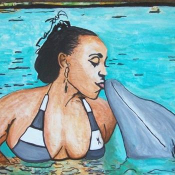 "Dolphin Harbour - O…" başlıklı Tablo Jeff Sterling tarafından, Orijinal sanat, Petrol