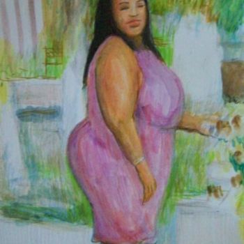 Painting titled "BBW-Goddess in the…" by Jeff Sterling, Original Artwork, Oil