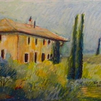 Pintura intitulada "Tuscany Villa Lands…" por Jeff Sterling, Obras de arte originais, Óleo