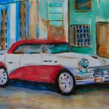 Painting titled "Havana Cuba Street…" by Jeff Sterling, Original Artwork, Oil