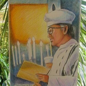 绘画 标题为“Judaica Jewish Art…” 由Jeff Sterling, 原创艺术品, 水彩