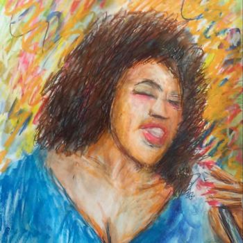 Painting titled "Diva Singing a Joyf…" by Jeff Sterling, Original Artwork, Ink