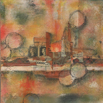 Collages titled "Abstrait 2" by Jeffy, Original Artwork