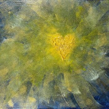 Peinture intitulée "Coeur solaire" par Jehan Bassigny, Œuvre d'art originale, Acrylique Monté sur Châssis en bois