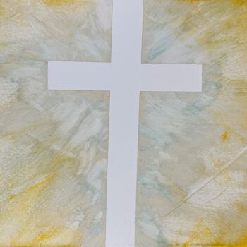 Peinture intitulée "Croix de lumière" par Jehan Bassigny, Œuvre d'art originale, Acrylique Monté sur Châssis en bois