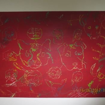Painting titled "JUEGO MACABRO DE AN…" by Jeisson Alejandro Murillo Gomez, Original Artwork, Chalk