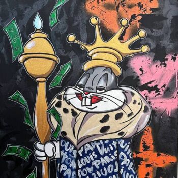 Картина под названием "King" - Jekaterina Afonina, Подлинное произведение искусства, Акварель Установлен на Деревянная рама…