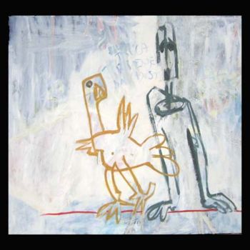 Painting titled "eavil bird of guilt" by Jelena Dabic, Original Artwork