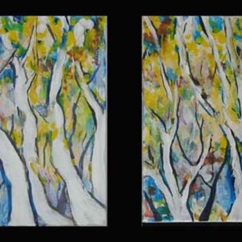 绘画 标题为“tree tops, diptih” 由Jelena Dabic, 原创艺术品