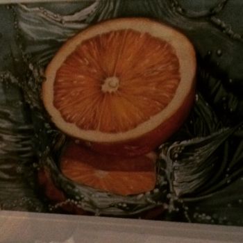 Dessin intitulée "Splash of Orange" par Jelly, Œuvre d'art originale