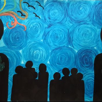 Painting titled "souls" by Jewels Abood, Original Artwork, Oil