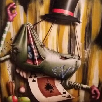 Painting titled "Monsieur K" by Jems Cehes, Original Artwork, Acrylic