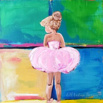 Painting titled "Little Ballerina" by Jen Baum, Original Artwork, Oil